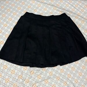 Haute Monde Suede Black Pleated Skirt